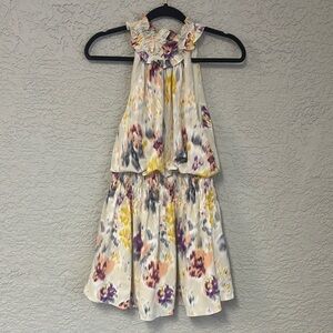 Floral Women’s Dress in Cream and Purple